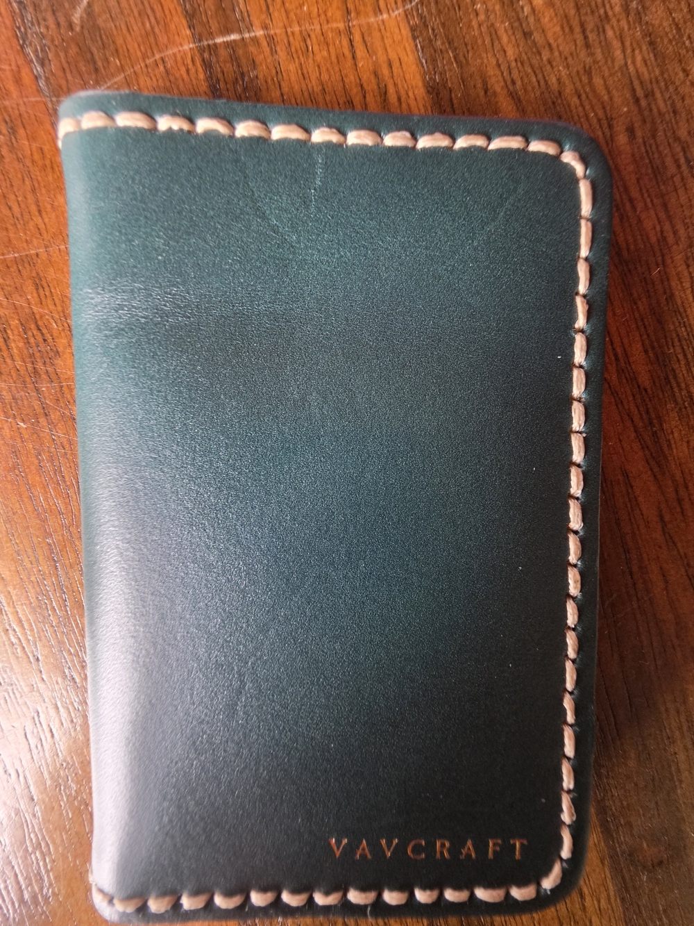 VAVCRAFT Men's Green Leather Card Wallet